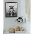 thumbnail image 2 of Funny Highland 11x14in Framed Cow Animal Framed Wall Art Toilet Room Decor Black Cute Bathroom Prints Rustic Canvas Painting Farmhouse Guest Artwork, 2 of 5