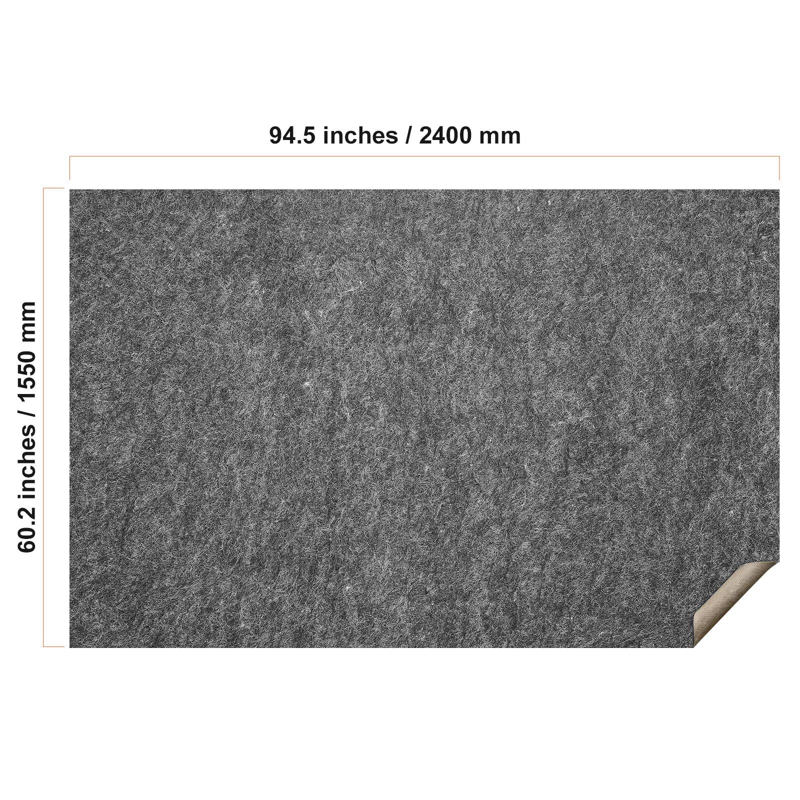 Carpet Pad 40.18 sq.ft, 6mm Thick, Anti-Slip Latex Backing, Dense Felt Surface, for Area Rug Underlayment