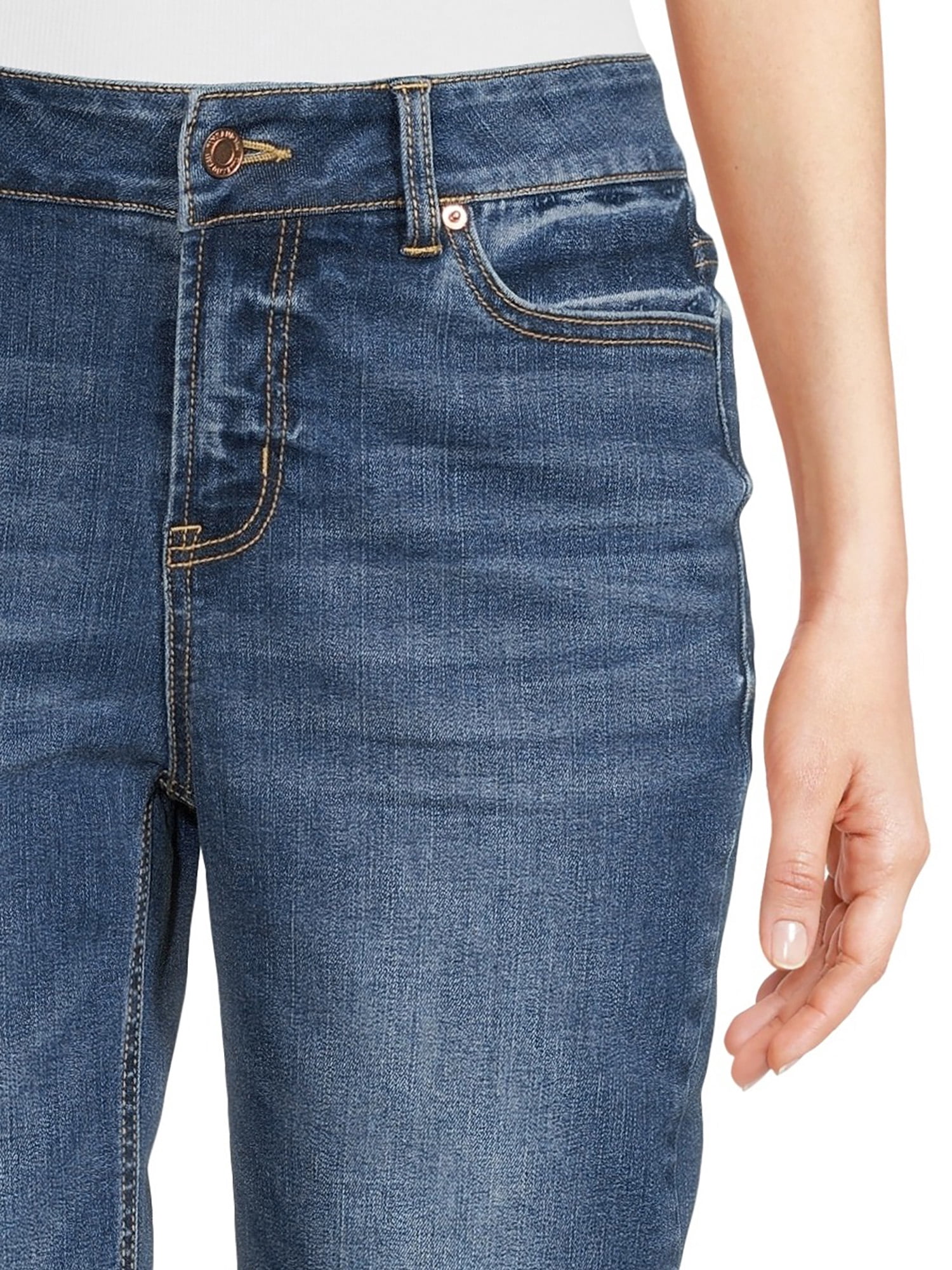 Time and Tru Women’s Mid Rise Straight Jeans, 29" Inseam for Regular, Sizes 2-18