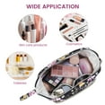 thumbnail image 3 of Travel Cosmetic Makeup Bag Fashion Quilted Make up Organizer Lightweight Wide-Open Pouch with Handle Easy-Clean Pocket for Brushes for Women, 3 of 8