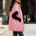 thumbnail image 6 of Edvintorg Vest for Women Plus Size Stand Collar Puffer Waistcoat Solid Color Zip up Long Quilted Outerwear with Pocket Womens Fashion Pink S-3XL, 6 of 7