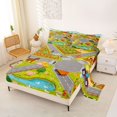 thumbnail image 2 of Manfei Toy Cars Queen Sheets,Cartoon Boys Art Queen Sheet Sets,Gray,4pcs,1 Flat Sheet, 1 Fitted Sheet and 2 Pillowcases, 2 of 6