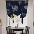 thumbnail image 4 of Tie Up Curtains for Windows Seaweed Starfish Shell Valance Adjustable Balloon Curtain Nautical Coral Marine Life Tie Up Shades for Kitchen Living Room Bedroom Privacy Curtain Drape 34x45 Inch, 4 of 9