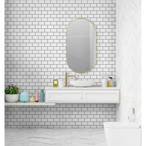 Mosaicowall 10-Sheet Peel and Stick Tile - 11.9"x11.8" Premium Kitchen Self Adhesive Backsplash Tile