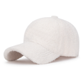 thumbnail image 1 of Gorra de béisbol de lana de cordero artificial Harhinhe Gorra de hip hop cálida de invierno con forro polar resistente a los arañazos, 1 of 5