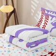 thumbnail image 5 of Homewish Baseball Games Sport Zipper Twin Comforter Sets with Fitted Sheet and 2 Pillowcases,Ball Gamer Silhouette Zipper Bedding Set For Kids Boys,Reversible,4 Pieces, 5 of 7