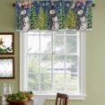 thumbnail image 3 of Christmas Blue Curtain Valances for Windows, Kitchen Valance Window Treatments Panel 2 Pack, Winter Snowmen Snowflake Xmas Tree Rod Pocket Short Curtains for Bathroom Bedroom 42 x 12 Inch, 3 of 8