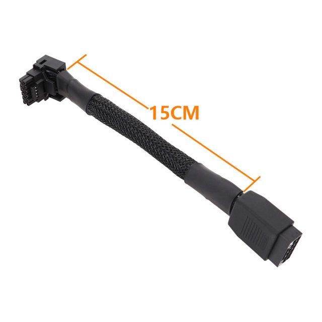 Línea De Codo Pcie5.0 Cable adaptador Cable adaptador de codo de 15 cm para tarjeta gráfica de 16 pines (con cable de red) Ndcxsfigh Para estrenar