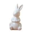 thumbnail image 4 of B Pattern Figuritas de cerámica de conejo en miniatura de animales de Pascua blanco puro, decoración del hogar, regalo de China, estatua moderna, adorno de escritorio, 4 of 5