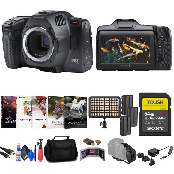 Blackmagic Appareil Photo de Cinéma de Poche Design 6K G2 + 64 Go SF-G Carte Tough + Plus