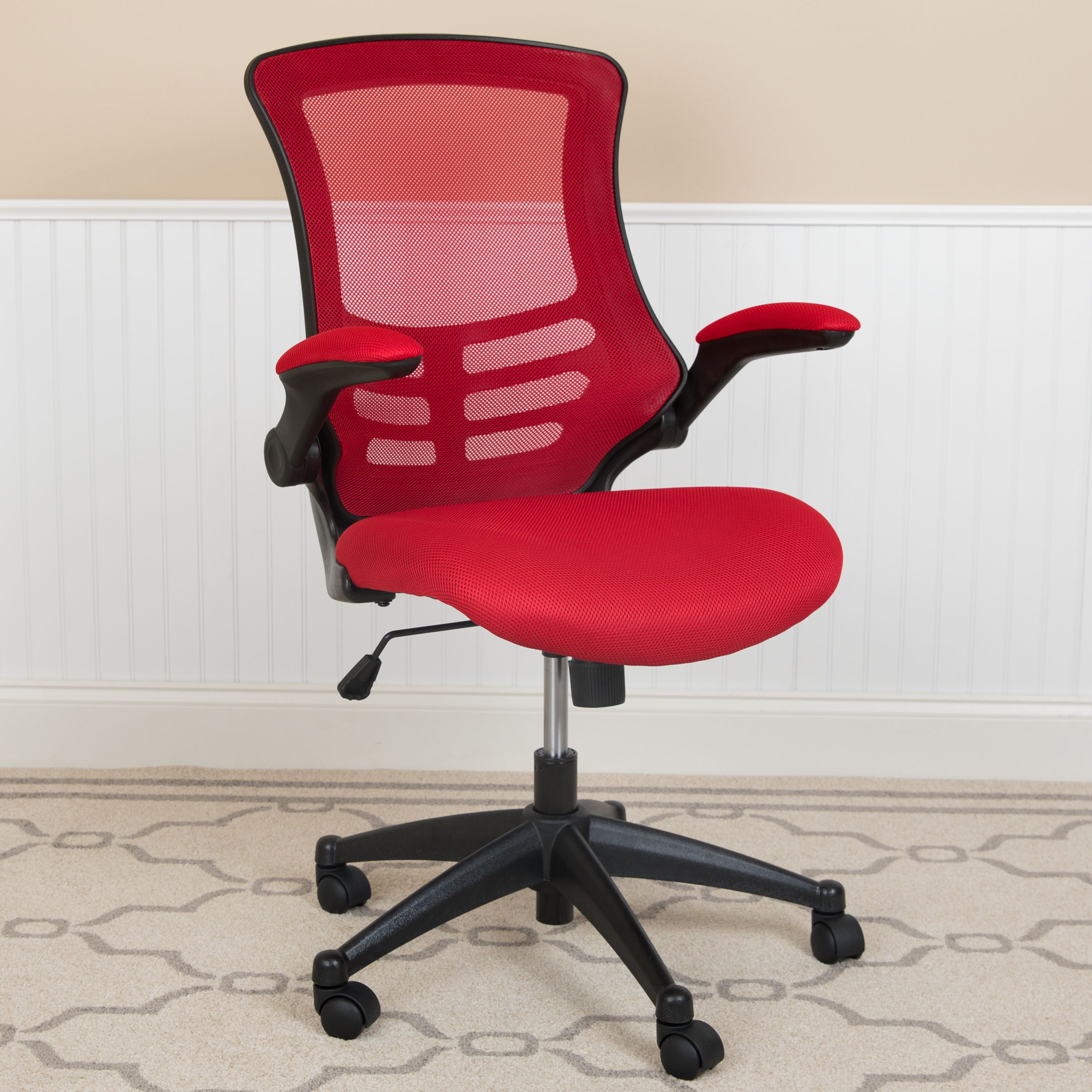 Flash Furniture Mid-Back Red Mesh Swivel Ergonomic Task Office Chair