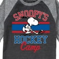 thumbnail image 3 of Peanuts - Snoopy's Hockey Camp - Toddler And Youth Raglan Graphic T-Shirt, 3 of 7