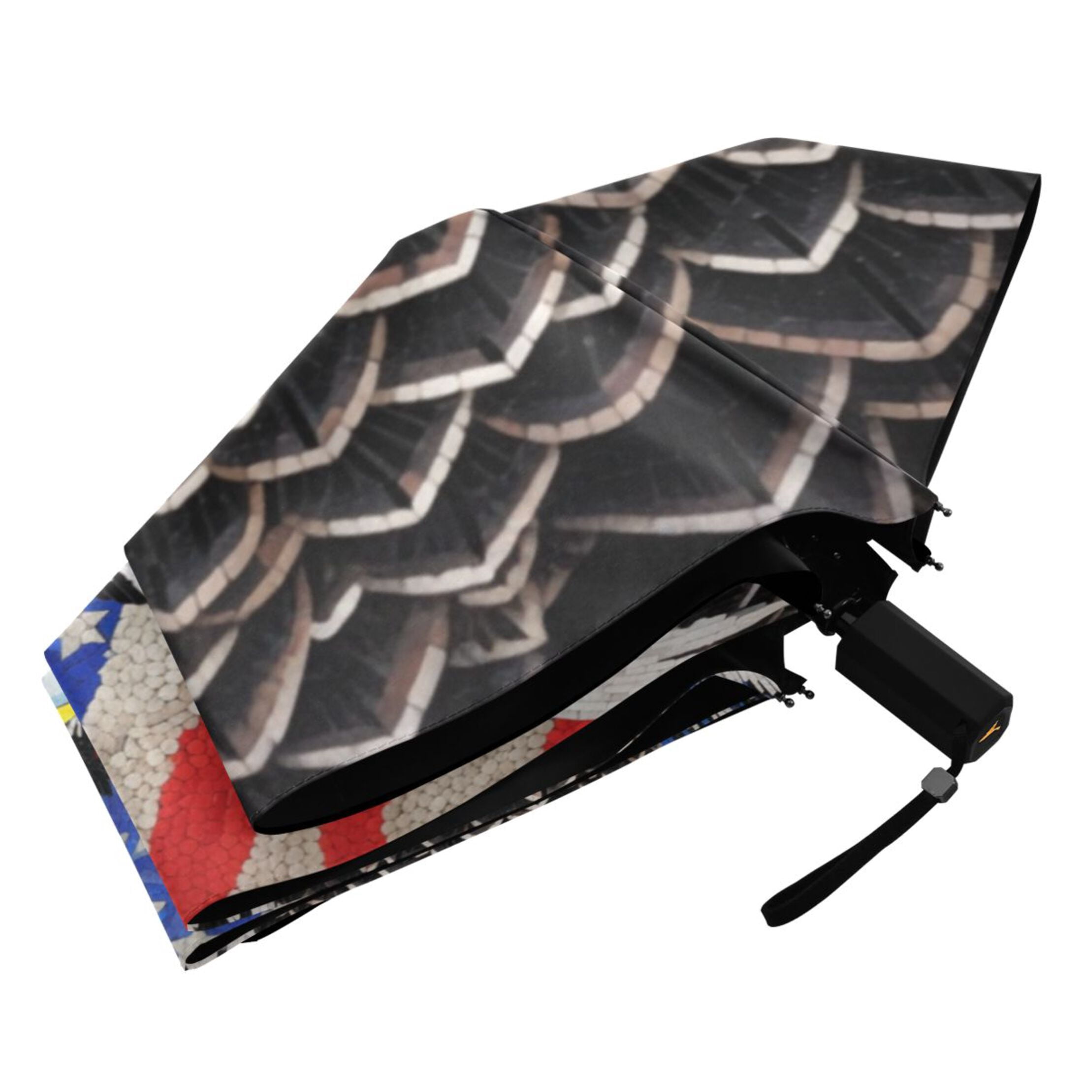 Eagle and American Flag Compact Sun Umbrella Windproof Travel Umbrellas for Rain Strong Portable UV Protection