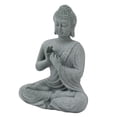 thumbnail image 2 of Estatua de Buda de arenisca verde, escultura budista sentada, adorno para sala de estar y patio, 7135K-01, 2 of 14