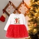thumbnail image 1 of Mi primer vestido rojo navideño para niñas pequeñas, con estampado de ciervos, vestidos de tutú para niñas pequeñas, atuendo de princesa para bebés, regalos de fiesta, 1 of 5