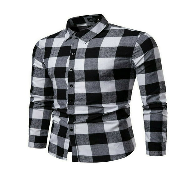 Men Casual Plaid Shirts Flannel Red Checkered Shirts Male Long Sleeve Chemise Homme Cotton Check Shirts