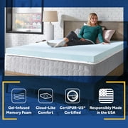 Sealy Essentials 3 Gel-Infused Cooling Memory Foam Mattress Topper, Queen, Adult