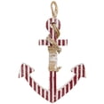 thumbnail image 2 of Northlight Striped Nautical Anchor with Rope Hanging Wall Decoration - 25" x 12.5 - Red and White, 2 of 9