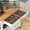 thumbnail image 4 of ANPOO 3 Tier Kitchen Island Carts on Wheels with Storage, Mobile Rolling Cart with Large Capacity Storage Drawers, Towel Rack, Rubber wood Top, for Kitchen and Dining Room, 4 of 7