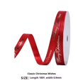 thumbnail image 1 of Christmas Ribbon , Satin Ribbons for Christmas Festival Holiday Decoration Xmas Gift Wrapping Crafts (100 Yards*0.9cm,Red), 1 of 5