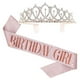 thumbnail image 1 of Juego de cinturón de etiqueta para fiesta de cumpleaños de oro rosa, incluye horquilla, juego de 2 piezas de oro rosa, 1 of 2