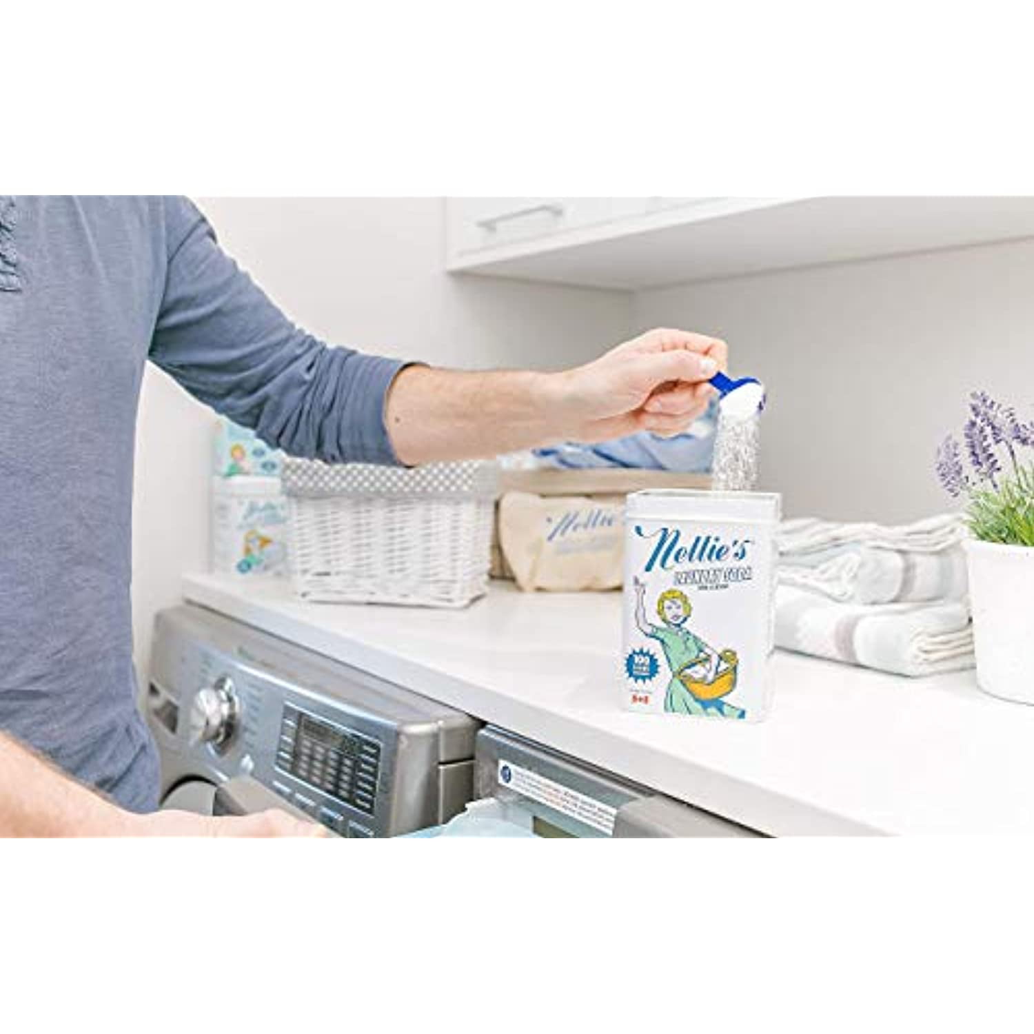 Nellie's NLS-100T All Natural Laundry soda, 100 Load Tin, NLS-100T, 3.3 Pound