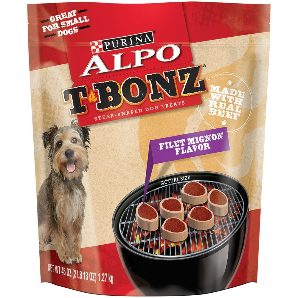 ALPO TBonz Filet Mignon Flavor SteakShaped Dog Treats 45 oz Walmart