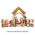 thumbnail image 3 of Matsuzay Belén Decoraciones navideñas Resina premium para regalo con luz LED Juego completo de estatuas de escena Decoración del hogar Multicolor, 3 of 6