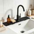 thumbnail image 6 of Topukaiba Silicone Sink Mat for Kitchen Faucet, Narrow Splash Guard Behind Faucet, Self Draining Countertop Protector, Easy to Clean for Kitchen Bathroom Vanity Sink Area,17.7"x4.2",Black, 6 of 8