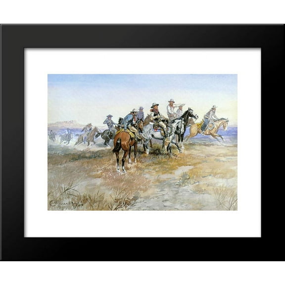 Start of Roundup 20x24 Framed Art Print by Charles M. Russell