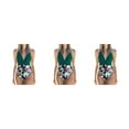 thumbnail image 1 of Traje de Baño Advancent Espalda Abierta Acolchado Impreso Verde + Flor Negra L 3Conjunto, 1 of 6