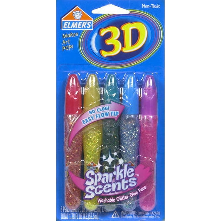  Elmer's Washable Glitter Glue Pens, Pack of 5 Pens, Bright  Confetti Glitter Colors (E653) : Arts, Crafts & Sewing