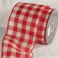 thumbnail image 2 of The Ribbon People Red and White Wired Craft Ribbon 4" x 20 yards, 2 of 2