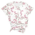 thumbnail image 3 of NJGRAE Womens Workout Tops Tube Tops for Women Floral Print Round Neck Short Sleeve T Shirt for Women Spring Summer Casual Top, 3 of 3