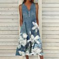 thumbnail image 2 of Robe d'Été pour Femmes Aguichant Robe d'Été pour Femmes Design Décontracté Robe Dégradée Sans Manches Col en V Longue Robe Ample Robe d'Été pour Femmes Robe Longue d'Été pour Femmes Longue Robe d'Été pour Femmes, 2 of 8