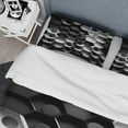thumbnail image 4 of Designart "Monochrome Geometric Fusion II" Animals Bedding Covert Set - Abstract Geometric Black Abstract Bed Set With 2 Shams, 4 of 6
