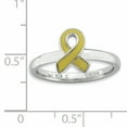 thumbnail image 2 of Sterling Silver Yellow Enameled Awareness Ribbon Ring, 2 of 6