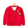 thumbnail image 2 of Zpanxa Dinosaur Print Kids Cardigan Open Front Knit Sweater Soft Cozy Casual Outerwear for Boys Girls Ages 9 Months to 5 Years, 2 of 3