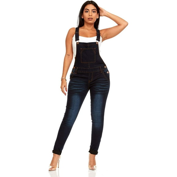 YDX Smart Jeans Juniors Overalls Denim Skinny Long Pant Solid or Ripped Varsity Blue Size Juniors 7