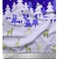 thumbnail image 2 of Soimoi Silk Fabric Cedar Tree & Snowflake Panel Print Fabric by The Yard 42 Inch Wide, 2 of 3