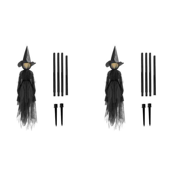 Bruja Gritadora Con LED Halloween Control Voz para Jardín 1 Ud.