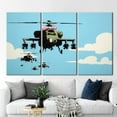thumbnail image 2 of Banksy Poster, Banksy Helicopter Printed Canvas, Street Poster, Banksy Helicopter, Painting Poster, Abstract Art Canvas, Helicopters Artwork, Canvas Wall Decor - Gallery Wrapped, 2 of 9