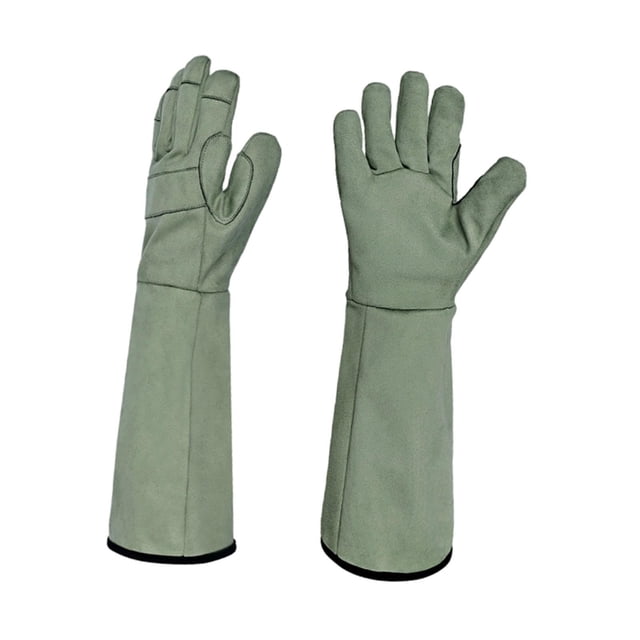 2 piezas Guantes de jardinería Guantes de trabajo Protección Resistencia a los rasguños con mangas largas Probas de espinas para Verde