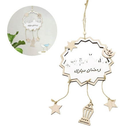 

Famure Ramadan Kareem Wooden Ornament Happy Eid Pendant Sign for Ramadan Mubarak Durable Home Islamic Muslim Eid Party Decorations adaptable