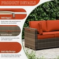 thumbnail image 3 of Snubbull 14 Piece 26" x 26" Patio Cushion Covers Replacement, Outdoor Patio Wicker Sofa Washable Cushion Slipcovers with Zipper, Orange, 3 of 8