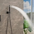 thumbnail image 5 of Kichae 16" Square Shower Head and Handheld Shower Combo with Bathroom Faucet Ceiling Mount in Matte Black, 5 of 7