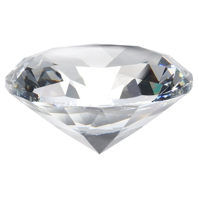 Pesa de papel de cristal claro en forma de diamante, 80 mm (3.1") diamante artificial para regalos de cumpleaños, fiestas y bodas (transparente)