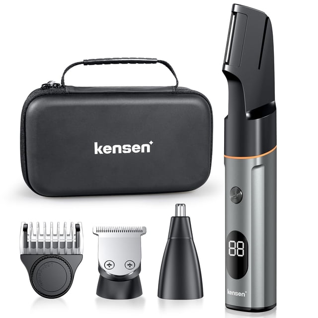Kensen 3 en 1 Rasuradoras Para Hombre,IPX6 Impermeable Afeitadora Electrica Hombre,Depiladora Corporal Hombre en Seco/Húmedo,Recortadora de Vello Pubico Bar