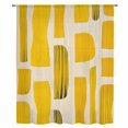 thumbnail image 2 of Yellow Black Sheer Curtains 63 Inches Long, Modernism Moire Contemporary Abstract Light Filering Curtains, Breathable Simi Curtain Privacy Drapes for Living Room Bedroom Lightweight Window Treatment, 2 of 9