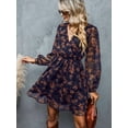 thumbnail image 5 of Women'S Mini Dresses Casual Spring V Neck Chiffon Long Peasant Sleeves Flowy Summer Dress  L, 5 of 7